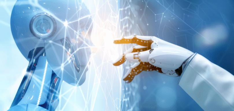 finger touching ai head
