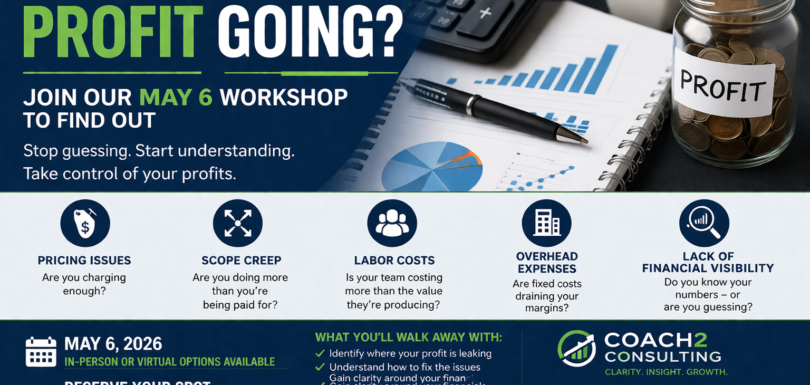 Where is your profit going concept with leaking bucket and financial charts for small business profitability